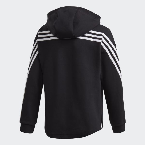 Adidas Black 3-Stripes Full-Zip Hoodie