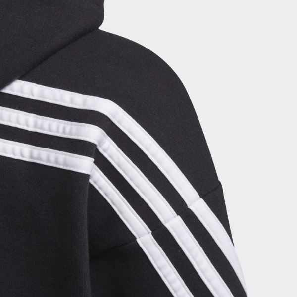 Adidas Black 3-Stripes Full-Zip Hoodie