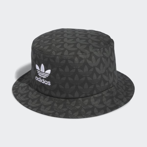 Adidas Black Trefoil Monogram Bucket Hat