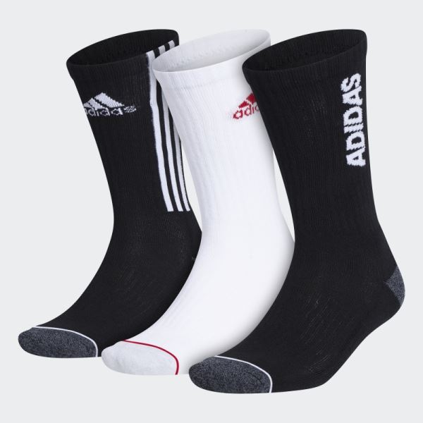Tiro Cushioned Crew Socks 3 Pairs Black White Adidas