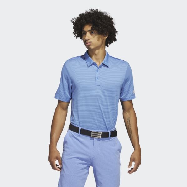 Blue Ottoman Stripe Polo Shirt Adidas