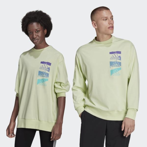 Adidas Lime Essentials Brandlove Sweatshirt (Gender Neutral)