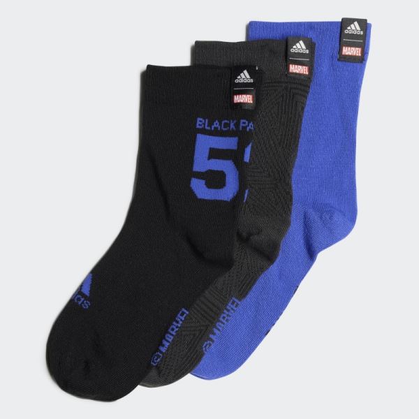 Adidas Black Marvel Black Panther Socks 3 Pairs