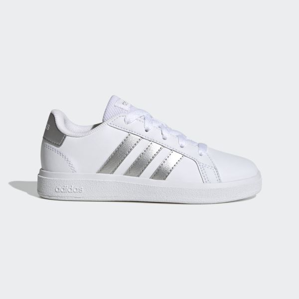 Adidas Grand Court Lifestyle Tennis Lace-Up Shoes Silver