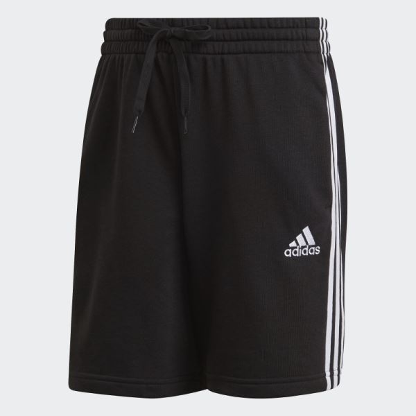 Adidas Essentials French Terry 3-Stripes Shorts Black Hot