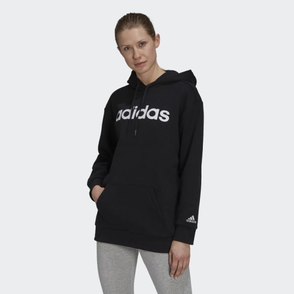 Adidas Black Essentials Oversize Fleece Hoodie