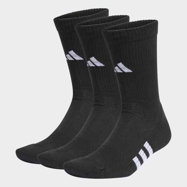 Black Performance Cushioned Crew Socks 3 Pairs Adidas