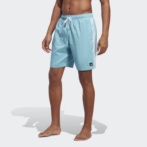 Adidas 3-Stripes CLX Swim Shorts Blue