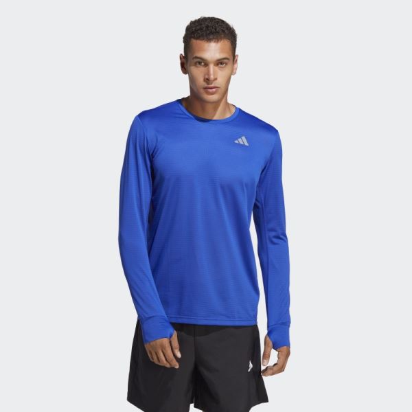 Adidas Own the Run Long Sleeve Tee Blue