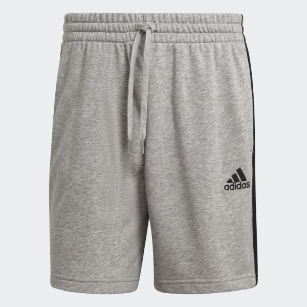 Adidas Essentials French Terry 3-Stripes Shorts Medium Grey
