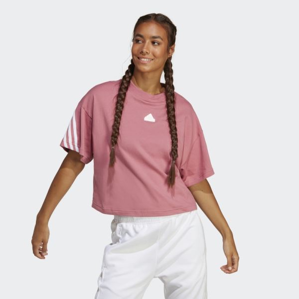 Adidas Pink Future Icons 3-Stripes Tee