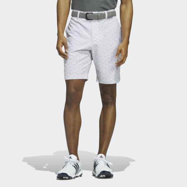 Adidas Ultimate365 Nine-Inch Printed Golf Shorts White