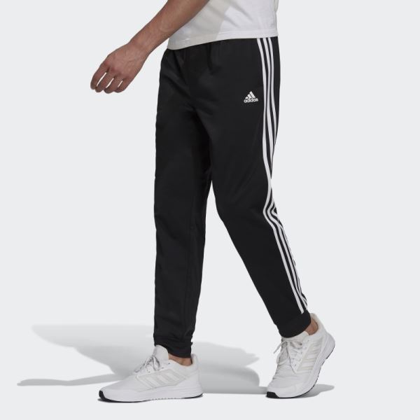 Adidas Essentials Warm-Up Tapered 3-Stripes Track Pants White