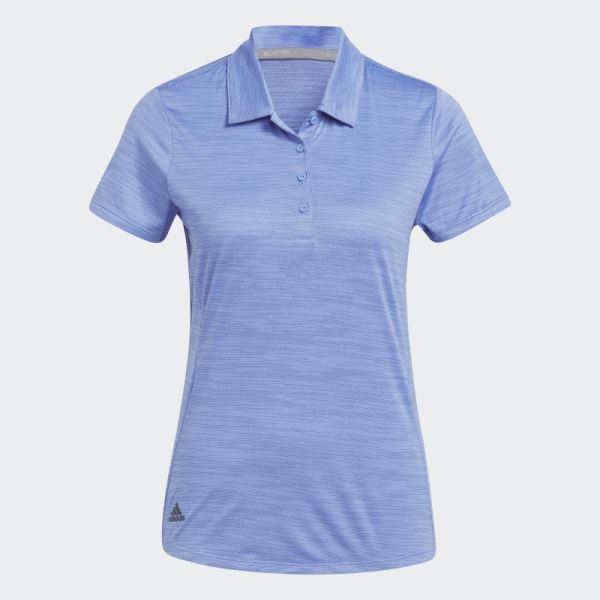 Blue Adidas Space-Dyed Short Sleeve Polo Shirt