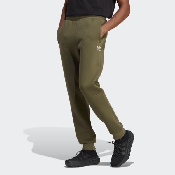 Olive Adidas Trefoil Essentials Pants