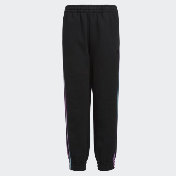 Adidas Allover Print Stripe Fleece Jogger Pants Black