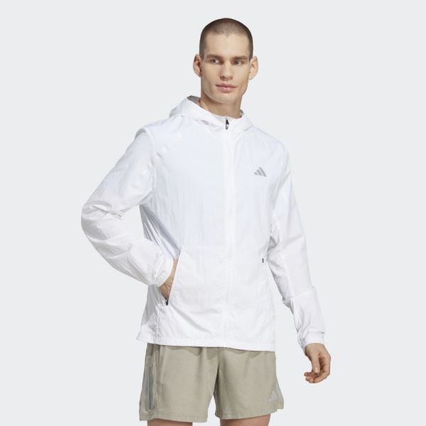 White Marathon Warm-Up Jacket Adidas