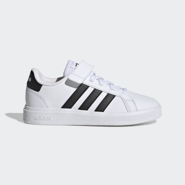 Adidas Grand Court Court Elastic Lace and Top Strap Shoes Black