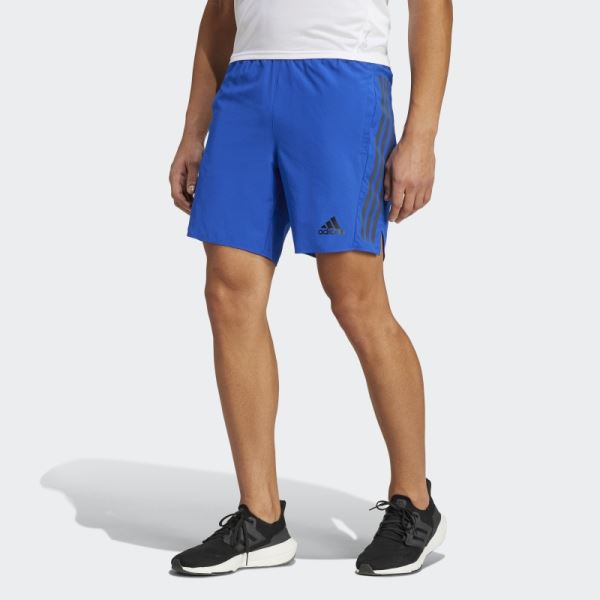 Royal Blue Run Icon Full Reflective 3-Stripes Shorts Adidas