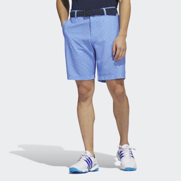 Adidas Ultimate365 Nine-Inch Printed Golf Shorts Blue