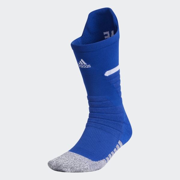Blue Adidas Adizero Football Cushioned Crew Socks