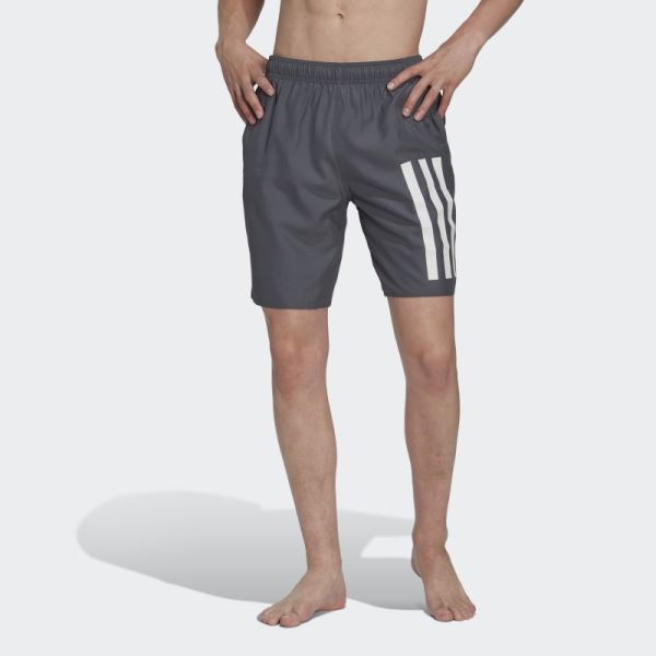 Classic Length 3-Stripes Swim Shorts Adidas Grey