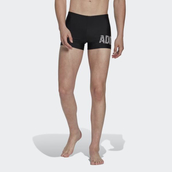 Adidas Wording Swim Boxers Black